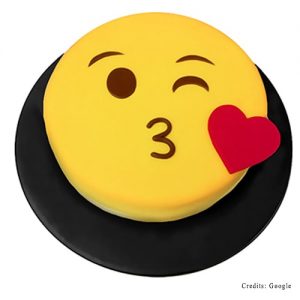 Kissing Face Emoji Cake - Adult Cakes Pune
